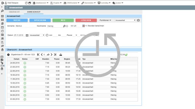 Time Recording/Production Data Acquisition