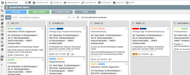 Tasks/Kanban - Status Overview